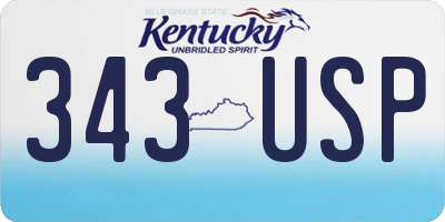 KY license plate 343USP