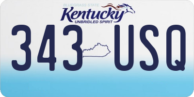 KY license plate 343USQ