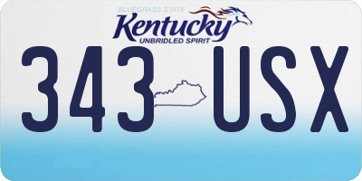 KY license plate 343USX