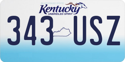 KY license plate 343USZ