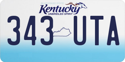 KY license plate 343UTA