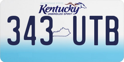 KY license plate 343UTB