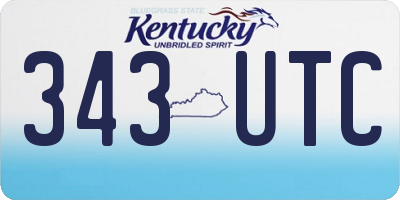 KY license plate 343UTC