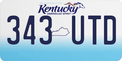 KY license plate 343UTD