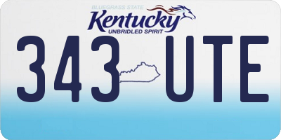 KY license plate 343UTE