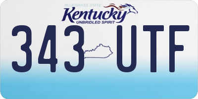 KY license plate 343UTF