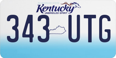 KY license plate 343UTG