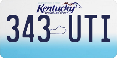 KY license plate 343UTI