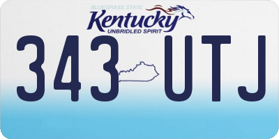 KY license plate 343UTJ