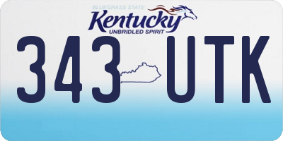 KY license plate 343UTK