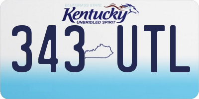 KY license plate 343UTL