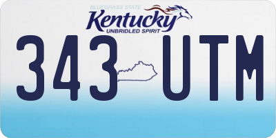 KY license plate 343UTM