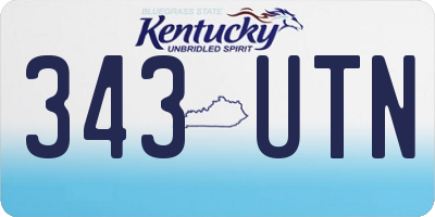 KY license plate 343UTN