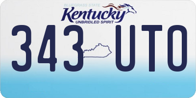 KY license plate 343UTO