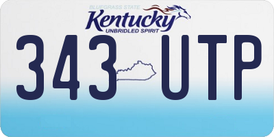 KY license plate 343UTP