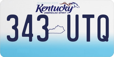KY license plate 343UTQ