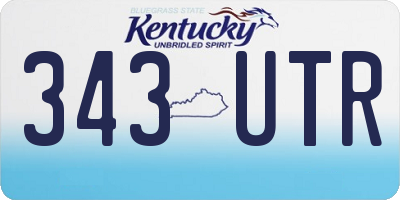 KY license plate 343UTR
