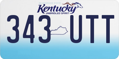 KY license plate 343UTT