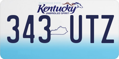KY license plate 343UTZ