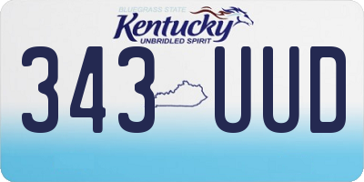 KY license plate 343UUD