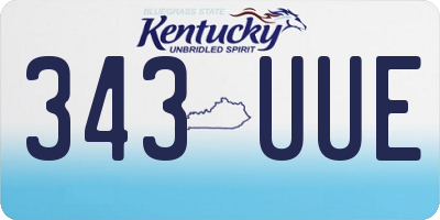 KY license plate 343UUE