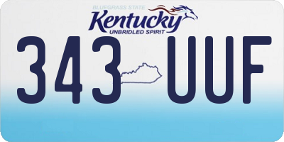 KY license plate 343UUF