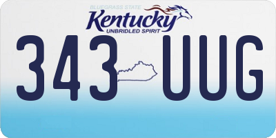 KY license plate 343UUG