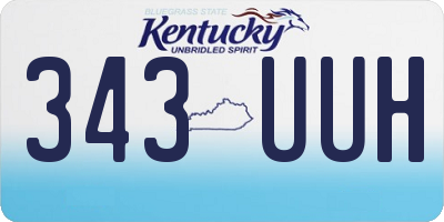 KY license plate 343UUH