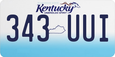KY license plate 343UUI