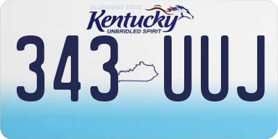 KY license plate 343UUJ