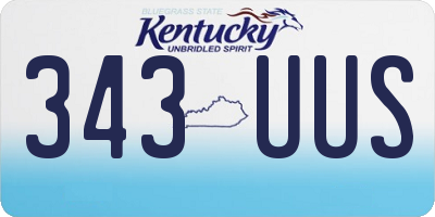 KY license plate 343UUS