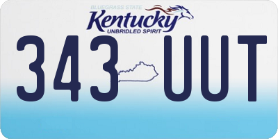 KY license plate 343UUT