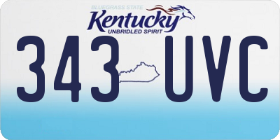 KY license plate 343UVC