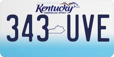 KY license plate 343UVE