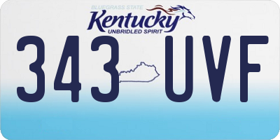 KY license plate 343UVF