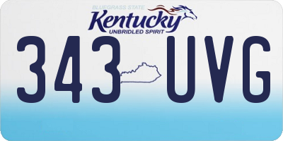 KY license plate 343UVG