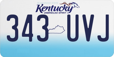KY license plate 343UVJ
