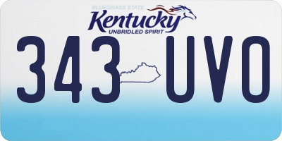 KY license plate 343UVO