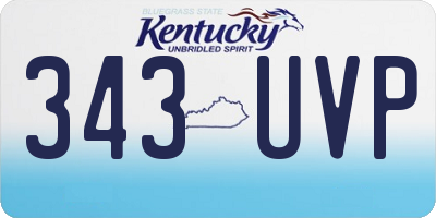 KY license plate 343UVP