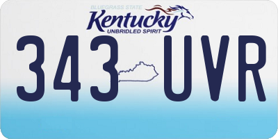 KY license plate 343UVR