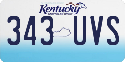 KY license plate 343UVS