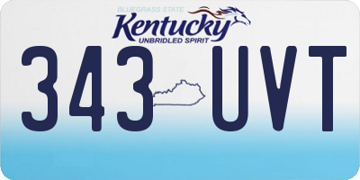 KY license plate 343UVT