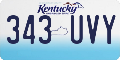 KY license plate 343UVY