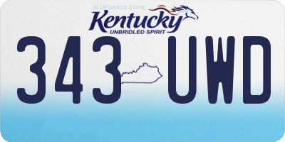 KY license plate 343UWD