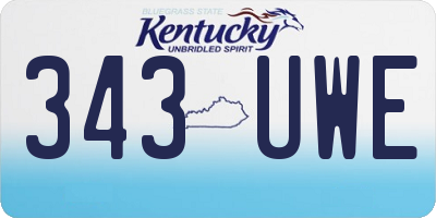 KY license plate 343UWE