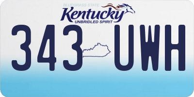 KY license plate 343UWH