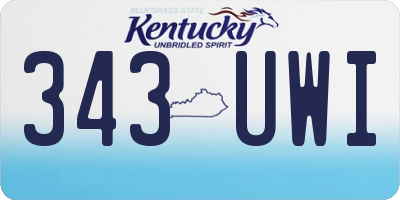KY license plate 343UWI