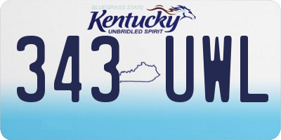 KY license plate 343UWL