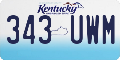KY license plate 343UWM
