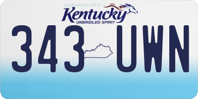 KY license plate 343UWN